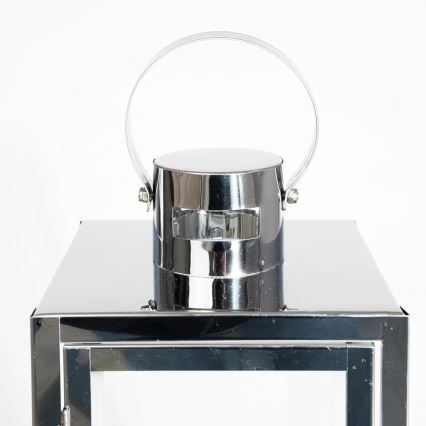 Dekoratīva laterna TOWER, 38 cm, spīdīgs hroms