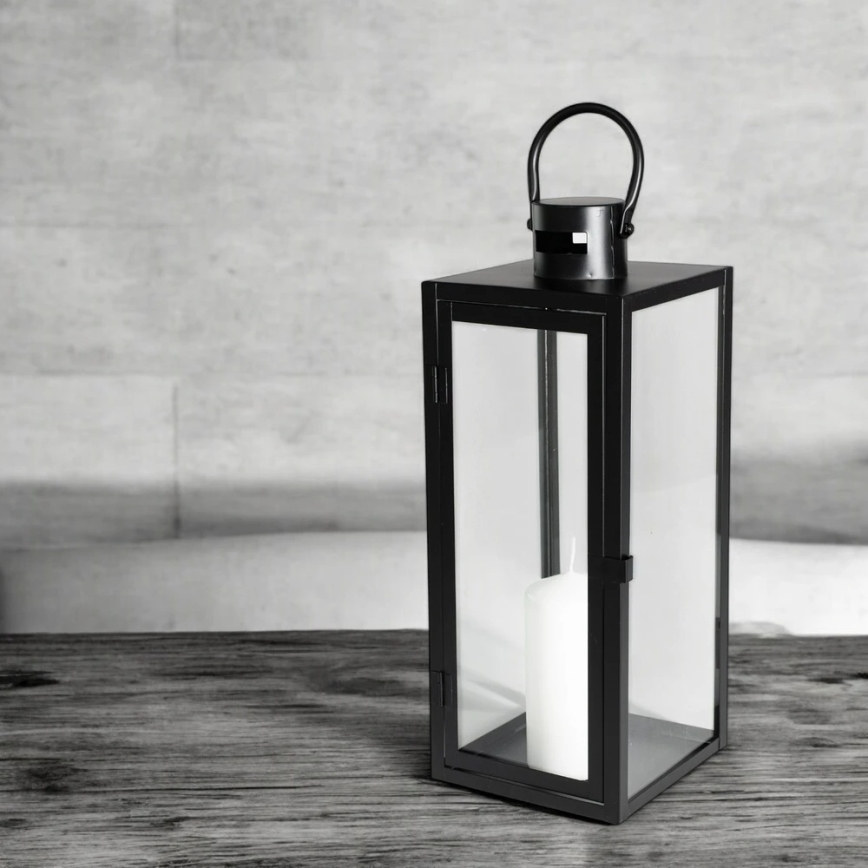 Dekoratīva laterna TOWER 63 cm melna