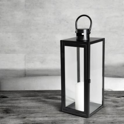 Dekoratīva melna laterna 63 cm