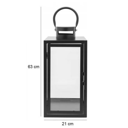 Dekoratīva melna laterna 63 cm