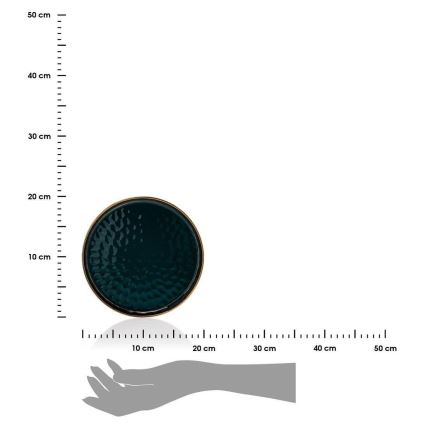 Dekoratīva paplāte LIJA 26 cm, zaļa/zelta