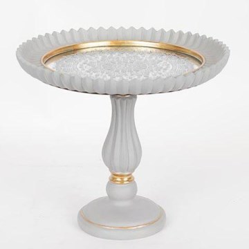 Dekoratīva paplāte Ø 23,5 cm pelēka/zeltaina