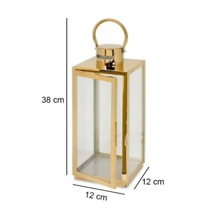 Dekoratīva zelta laterna 38 cm