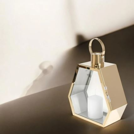 Dekoratīva zelta laterna, 43 cm