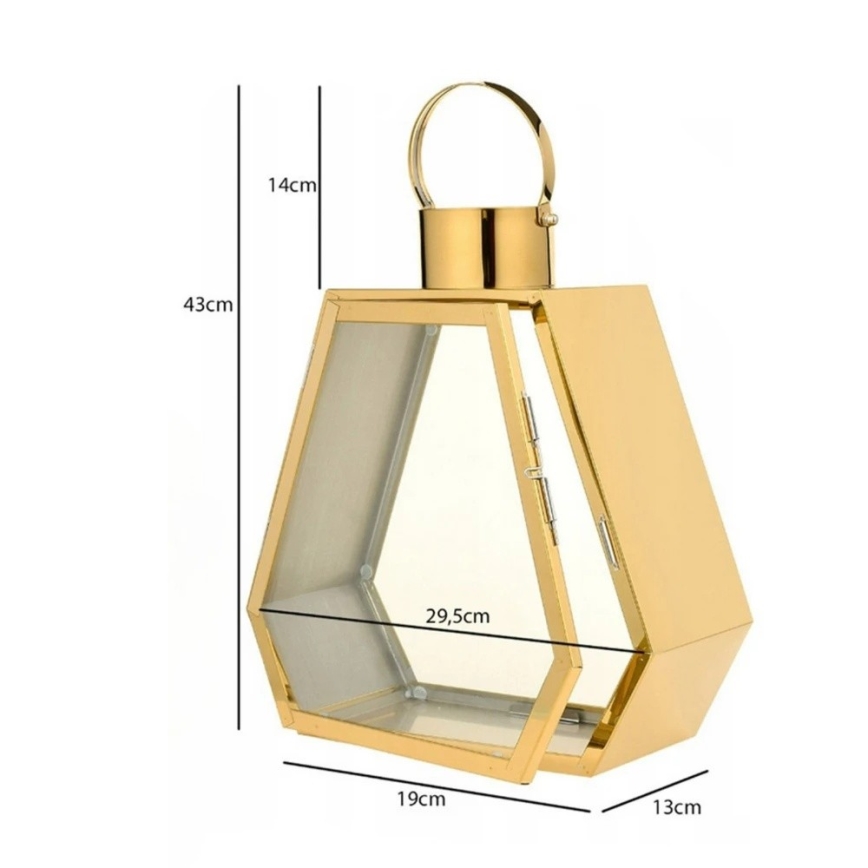 Dekoratīva zelta laterna, 43 cm
