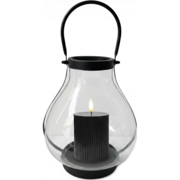 Dekoratīvs lukturis GLASSY 25 cm melns