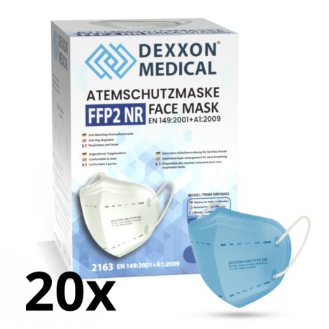 DEXXON MEDICAL Respirators FFP2 NR Gaiši zils 20gab