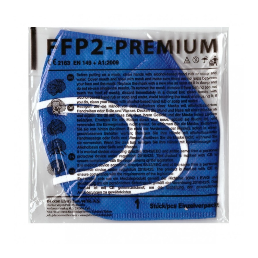 DEXXON MEDICAL Respirators FFP2 NR Tumši zils 50gab