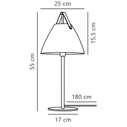 DFTP by Nordlux - Galda lampa STRAP 1xE27/40W/230V balta