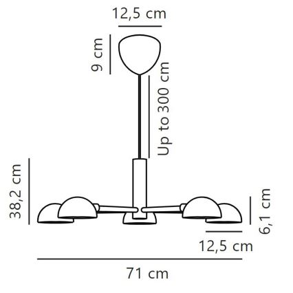 DFTP by Nordlux - Lustra ar auklu NOMI 5xE14/8W/230V melna