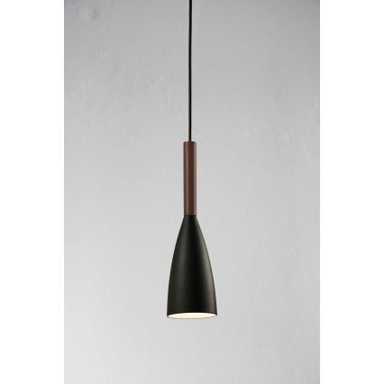 DFTP by Nordlux - Lustra ar auklu PURE 1xE27/40W/230V d. 10 cm melna/rieksts