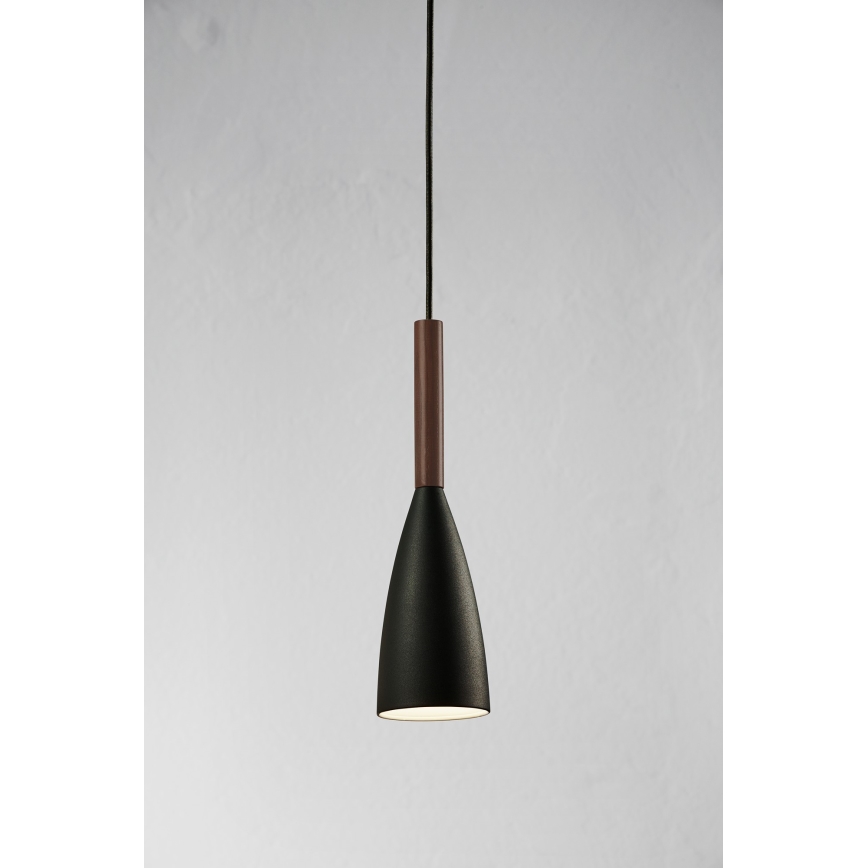 DFTP by Nordlux - Lustra ar auklu PURE 1xE27/40W/230V d. 10 cm melna/rieksts