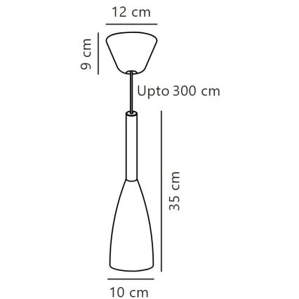 DFTP by Nordlux - Lustra ar auklu PURE 1xE27/40W/230V d. 10 cm melna/rieksts
