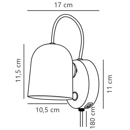 DFTP by Nordlux - Sienas starmetis ar USB portu ANGLE 1xGU10/25W/230V balta