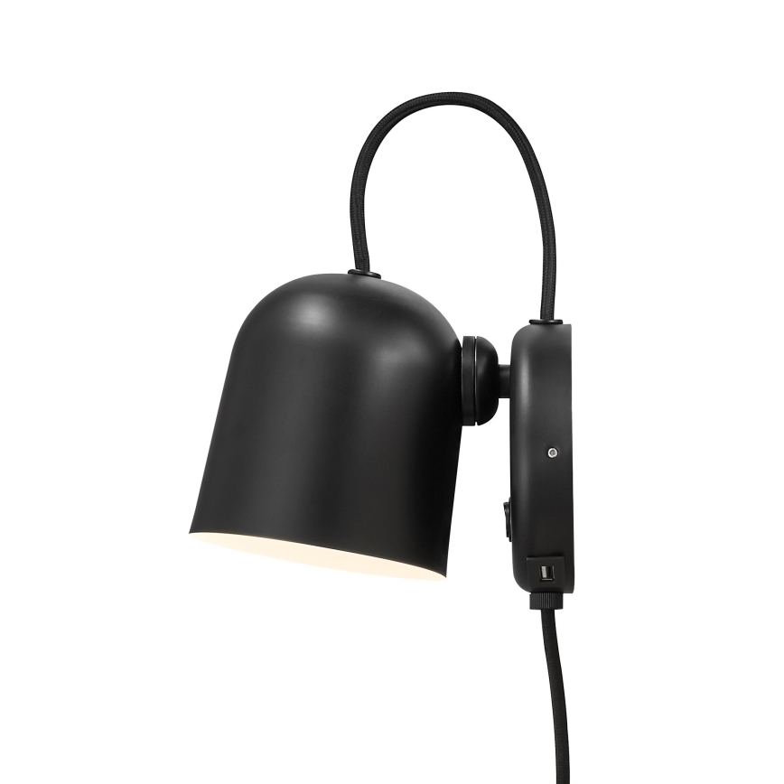 DFTP by Nordlux - Sienas starmetis ar USB port ANGLE 1xGU10/25W/230V melna