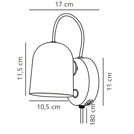 DFTP by Nordlux - Sienas starmetis ar USB port ANGLE 1xGU10/25W/230V melna