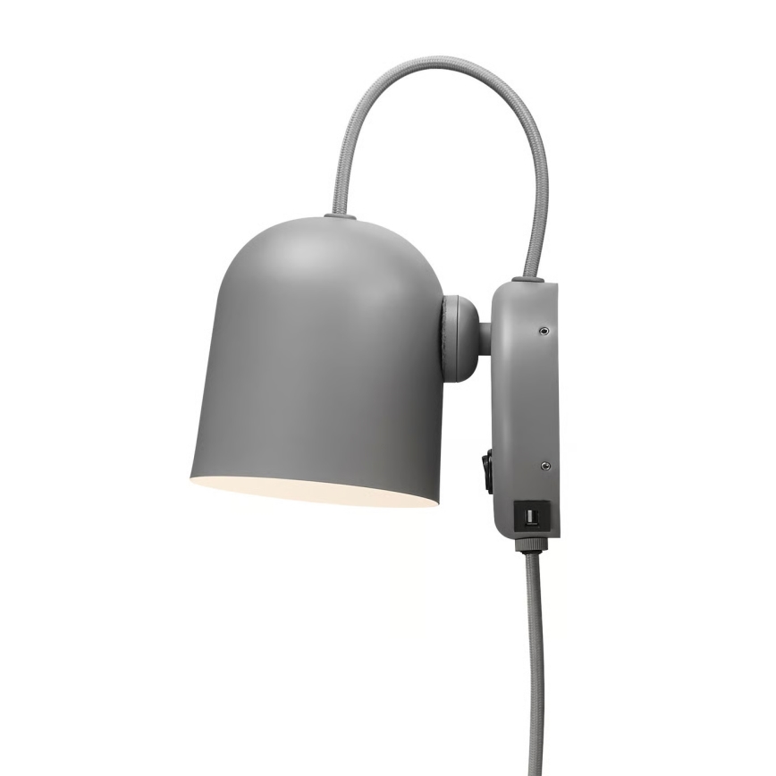 DFTP by Nordlux - Sienas punktveida gaismeklis ar USB portu ANGLE 1xGU10/25W/230V pelēks
