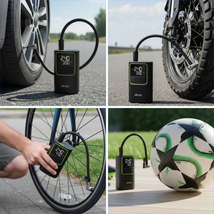 Digitālais kabatas gaisa kompresors 5 V 4000 mAh melns