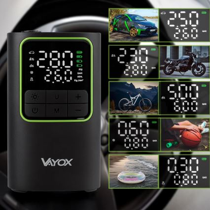 Digitālais kabatas gaisa kompresors 5 V 4000 mAh melns