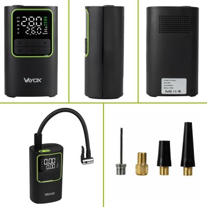 Digitālais kabatas gaisa kompresors 5 V 4000 mAh melns