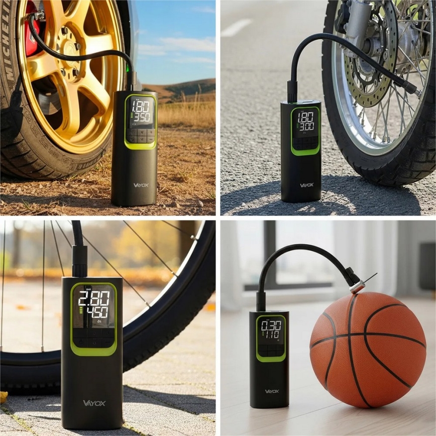 Digitālais kabatas kompresors 5V 8000 mAh melns