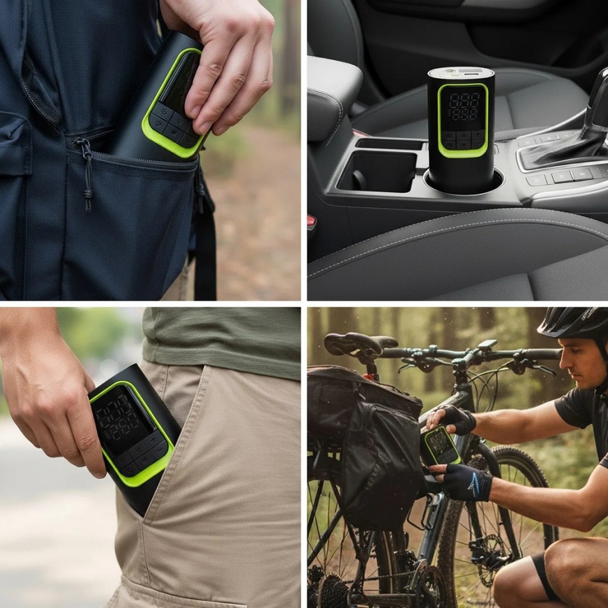 Digitālais kabatas kompresors 5V 8000 mAh melns