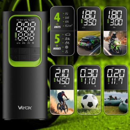 Digitālais kabatas kompresors 5V 8000 mAh melns