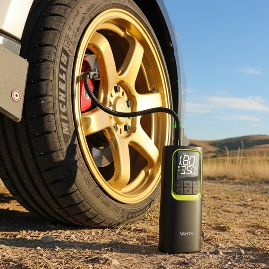 Digitālais kabatas kompresors 5V 8000 mAh melns