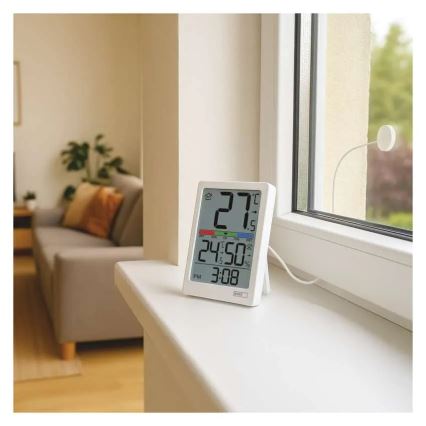 Digitālais termometrs ar higrometru 2xAAA, balts