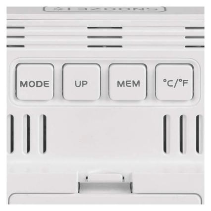 Digitālais termometrs ar higrometru, darbināms ar 1xAA bateriju, balts