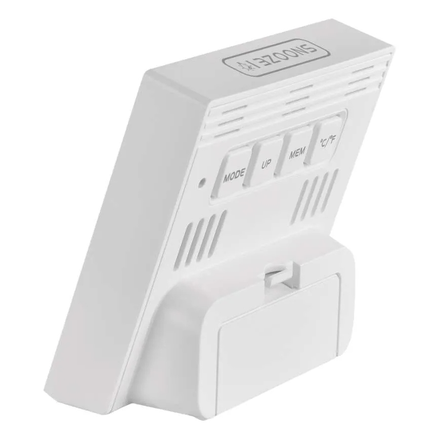 Digitālais termometrs ar higrometru, darbināms ar 1xAA bateriju, balts