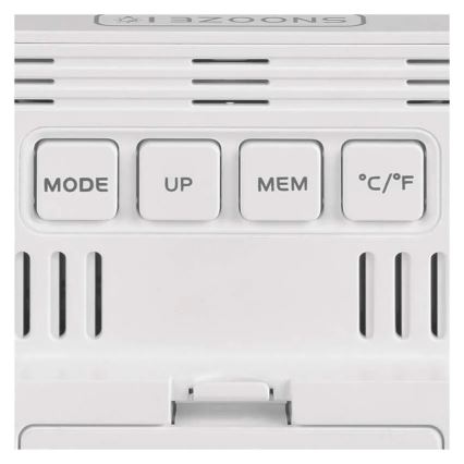 Digitālais termometrs ar mitruma mērītāju 1xAA balts