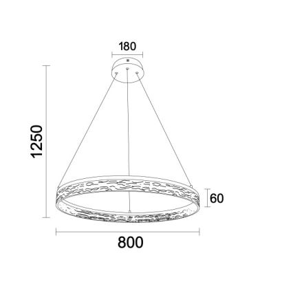 Regulējama LED lustra uz vada ALIANZ LED/60W/230V 3000-6000K Ø 80 cm + tālvadība
