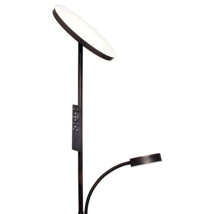 LED regulējamā grīdas lampa NORA LED/25W/230V 2200/3000/4000K + LED/5W 3000K melna + tālvadības pults