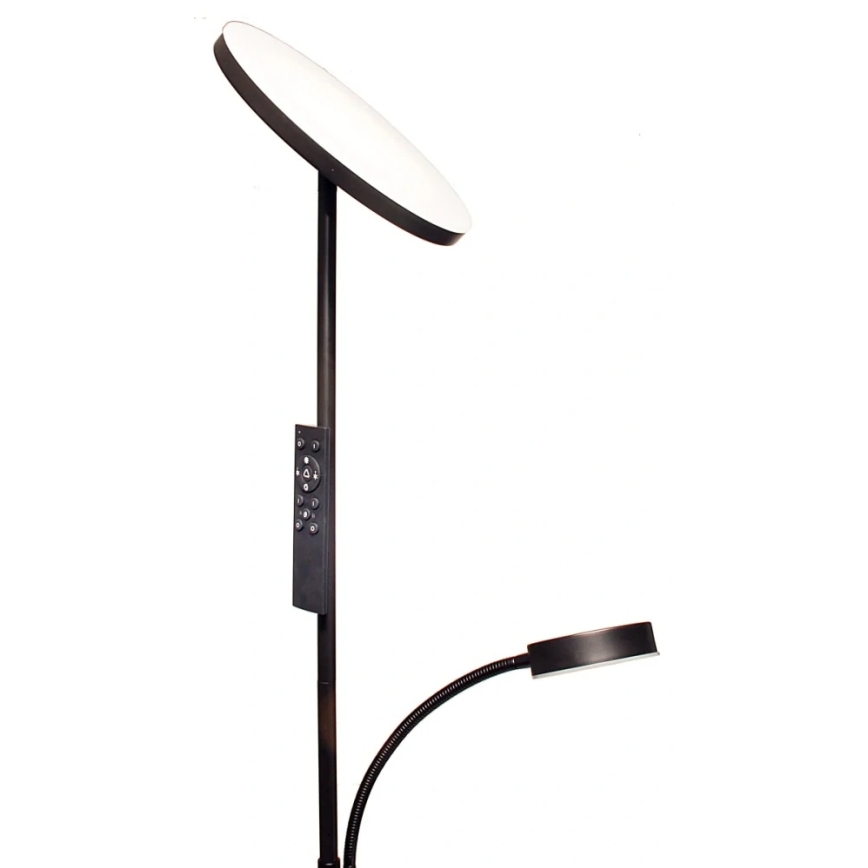 LED regulējamā grīdas lampa NORA LED/25W/230V 2200/3000/4000K + LED/5W 3000K melna + tālvadības pults