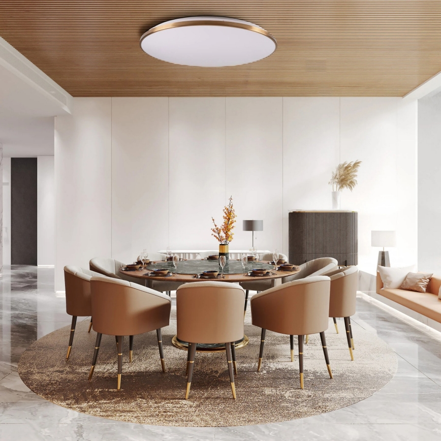 LED griestu gaismeklis ar regulējamu spilgtumu KERN LED/100W/230V 3000/4000/6000K Ø 100 cm zelta + tālvadības pults