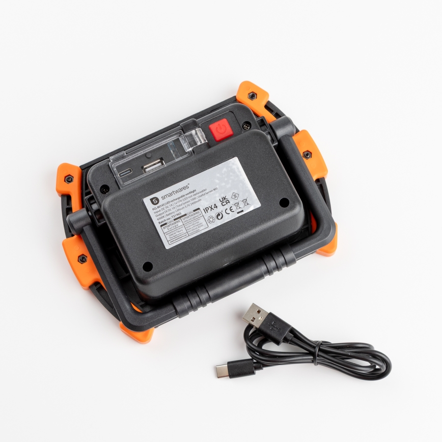 Dimējams uzlādējamais LED reflektors 10W/5V USB 6500K IP44