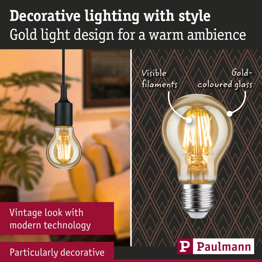 Dimmējama LED spuldze FILAMENT E27/6W/230V 1700K - Paulmann 28522