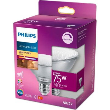 Dimmējamā LED spuldze Philips E27/9,5W/230V 2700K
