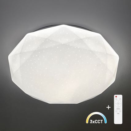 LED griestu gaismeklis ar regulējamu spilgtumu HEX LED/72W/230V 3000-6000K Ø 50 cm balts + tālvadības pults
