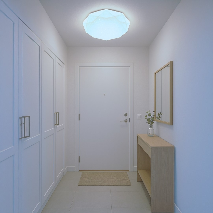 LED griestu gaismeklis ar regulējamu spilgtumu HEX LED/72W/230V 3000-6000K Ø 50 cm balts + tālvadības pults
