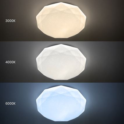 LED griestu gaismeklis ar regulējamu spilgtumu HEX LED/72W/230V 3000-6000K Ø 50 cm balts + tālvadības pults