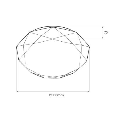 LED griestu gaismeklis ar regulējamu spilgtumu HEX LED/72W/230V 3000-6000K Ø 50 cm balts + tālvadības pults