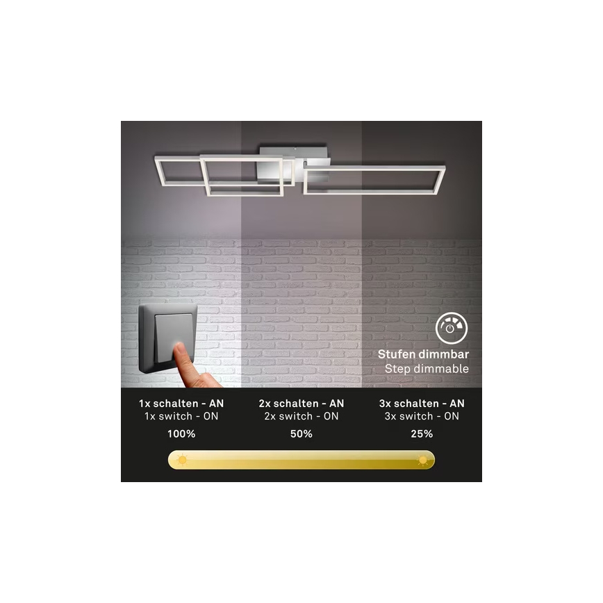 Dimmējams LED griestu gaismeklis LED/42W/230V 3000K matēts hroms