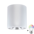 Диммерний світильник JUPITER 1xE27/6,5W/230V LED RGBW, кольорова температура 2700-6500K, Wi-Fi, діаметр 13 см, білий