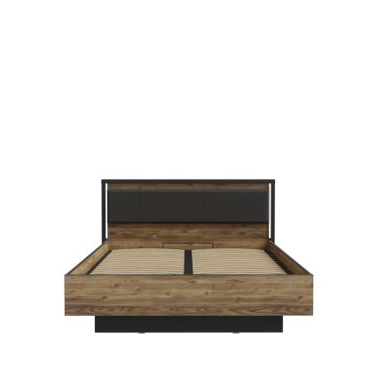 Divguļamā gulta OREN 160x200 cm ar uzglabāšanas nodalījumu, brūna/melna