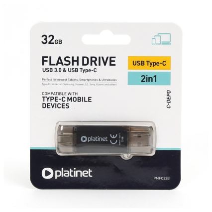 Divkāršā Zibatmiņa USB + USB-C 32GB