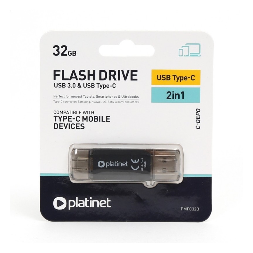 Divkāršā Zibatmiņa USB + USB-C 32GB