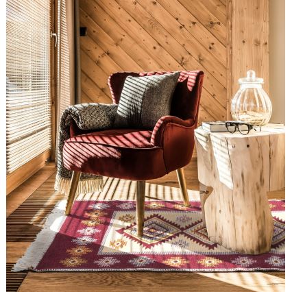 Divpusējs orientālais paklājs KILIM 80x150 cm sarkans/bēšs