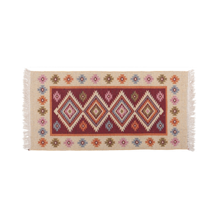 Divpusējs orientālais paklājs KILIM 80x150 cm sarkans/bēšs